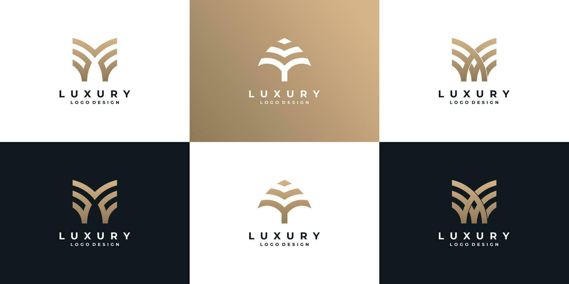 set of luxury initial with flower combination logo design. vector