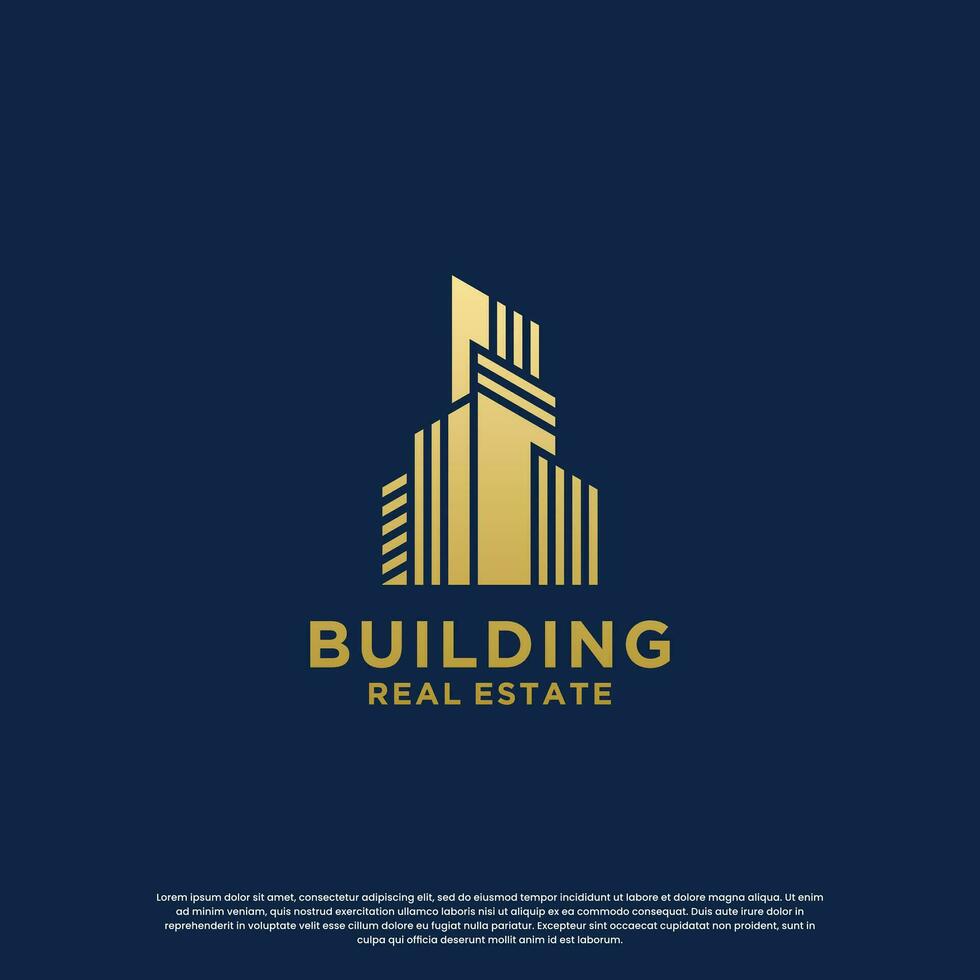 minimalist building logo design combine house with skyscraper vector