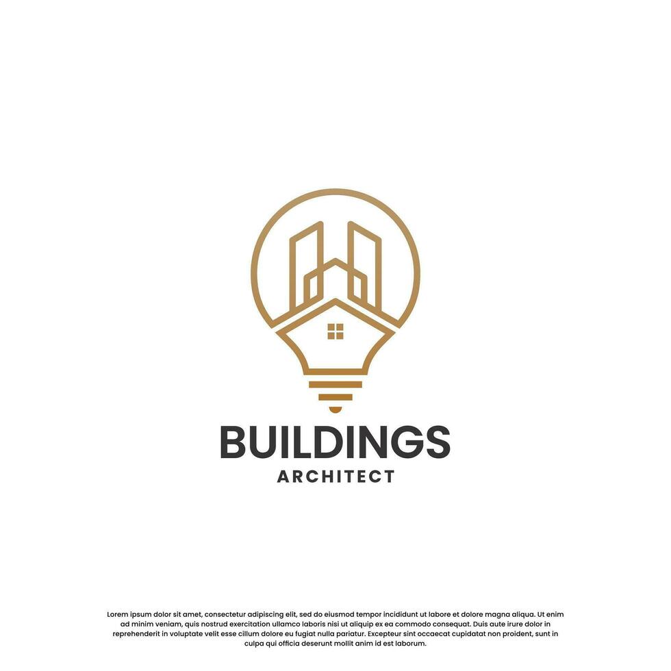 minimalista edificio logo diseño combinar casa con rascacielos vector