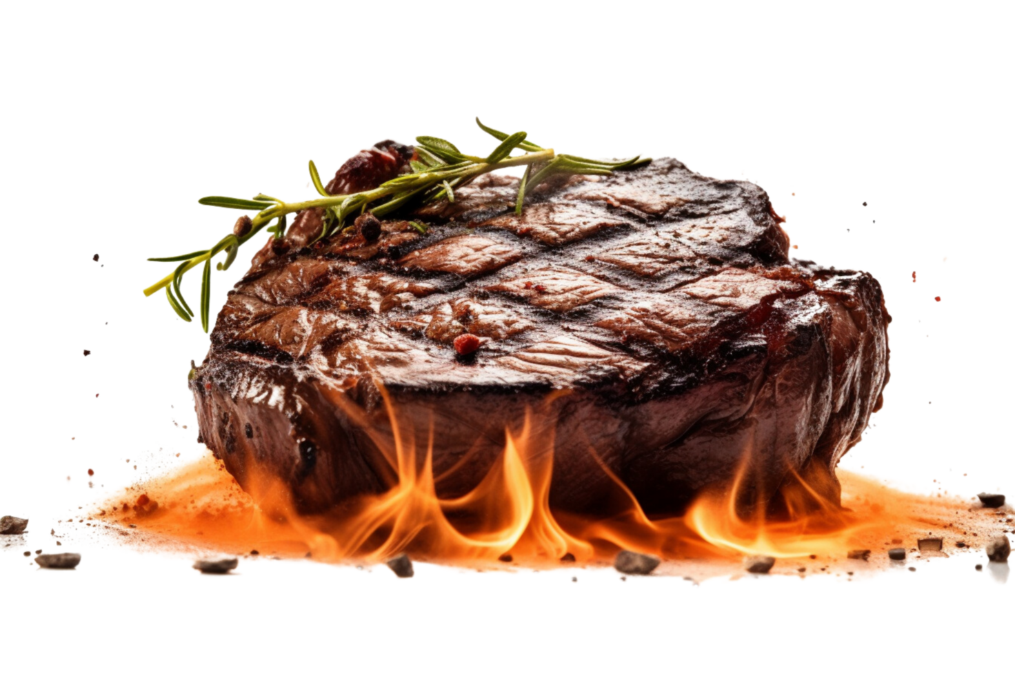 AI generated Grilled beef steak isolated on a transparent background. png