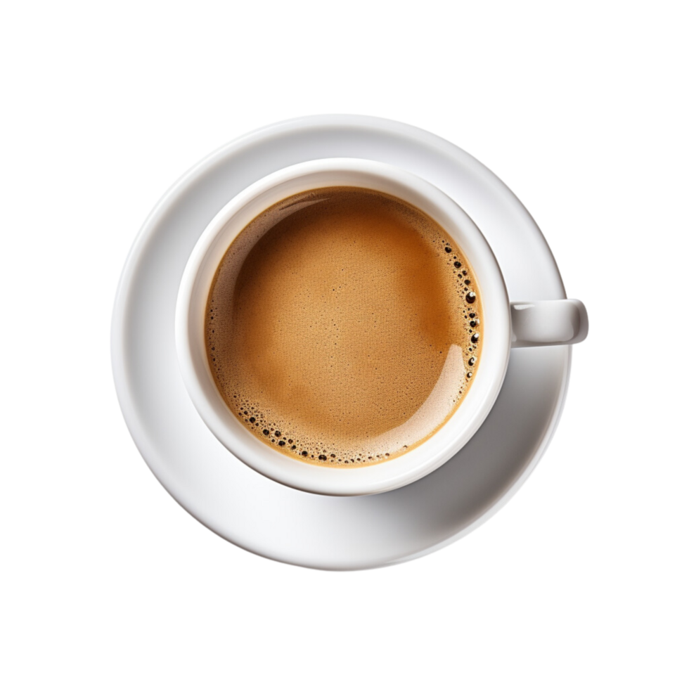 AI generated Cup of coffee ,top view ,with transparent background. png