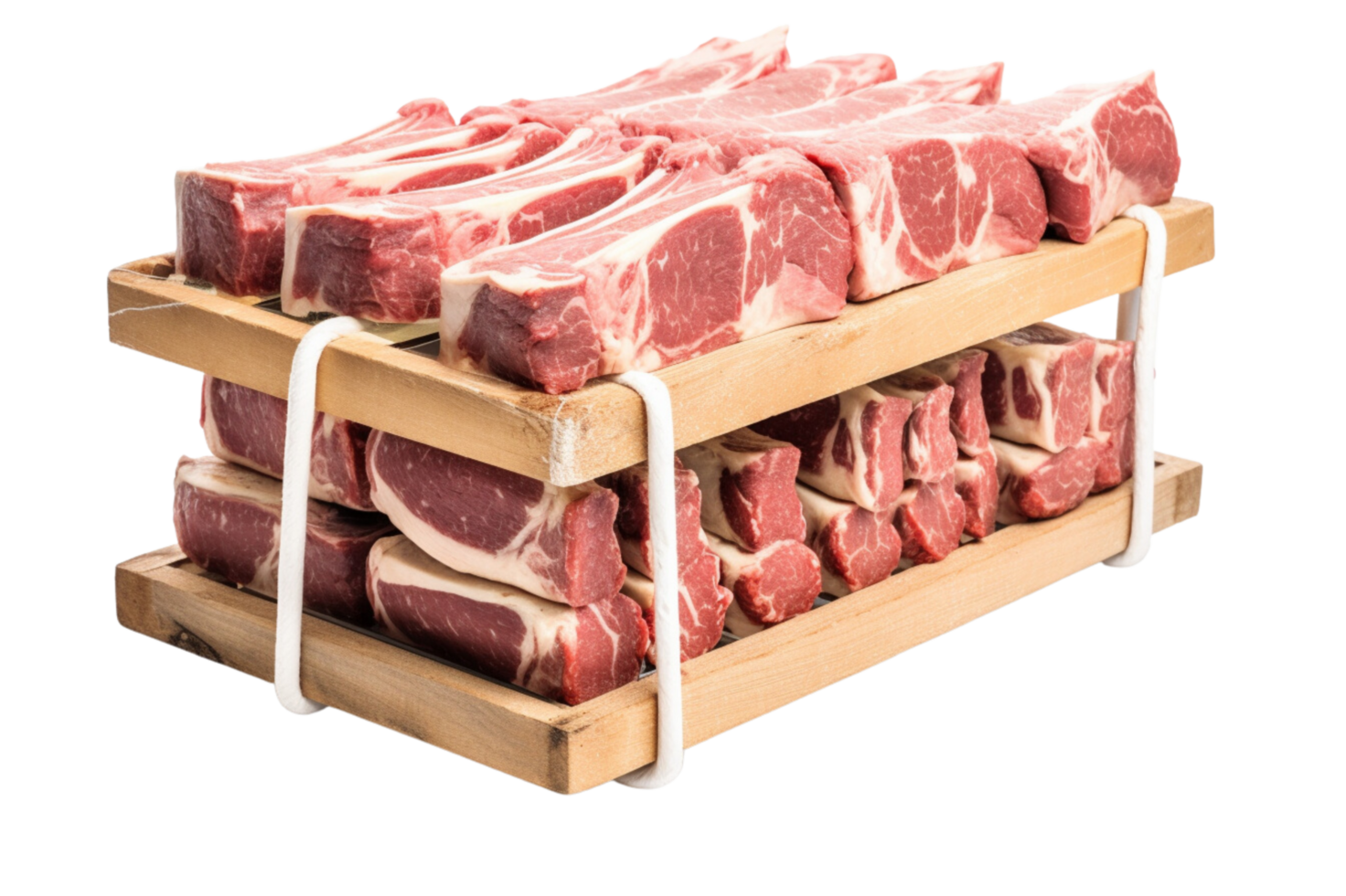 AI generated Raw racks of lamb isolated on a transparent background. png