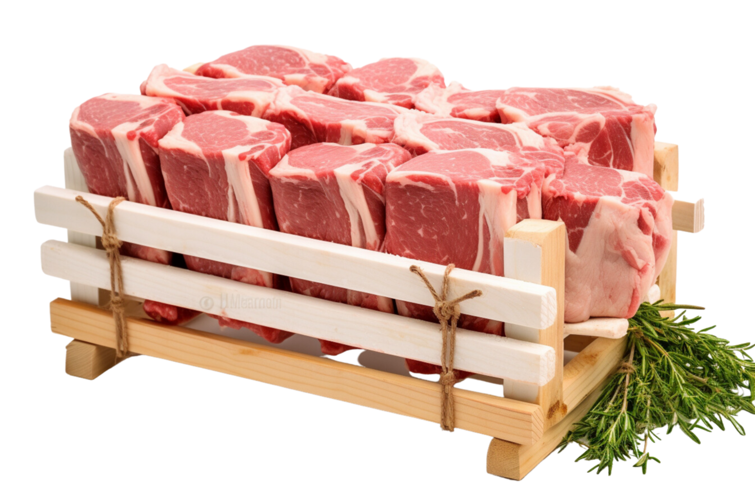 AI generated Raw racks of lamb isolated on a transparent background. png