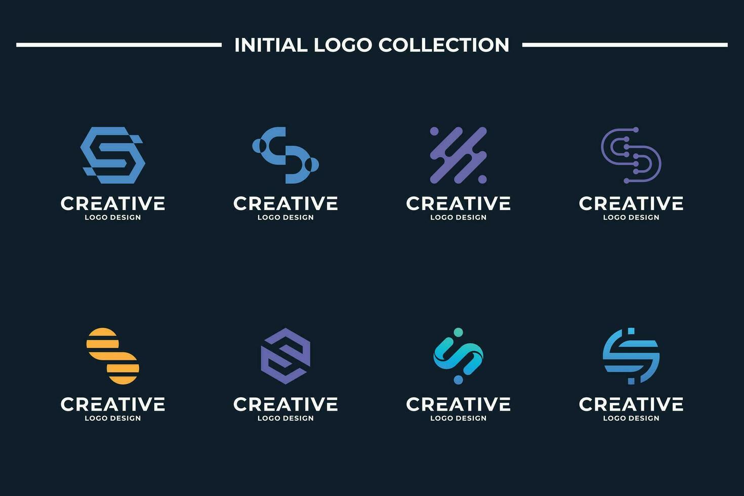 conjunto de resumen letra s logo diseño vector. letra s colección para negocio, marca, compañía. vector