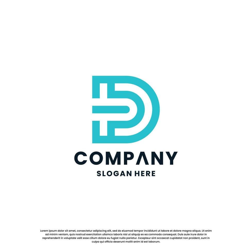 Creative letter D monogram logo design template vector