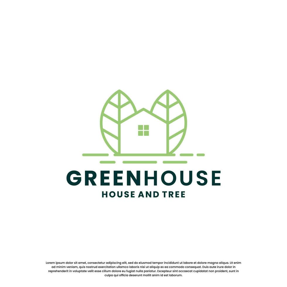 green house logo design. modern eco house logo for your business vector