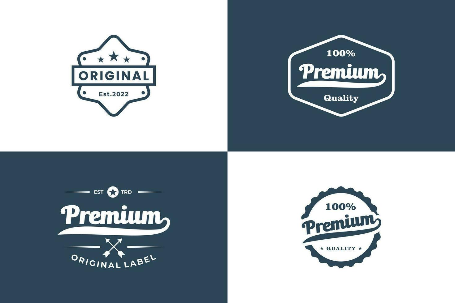 Set of premium quality label logo design. Vintage label template. vector