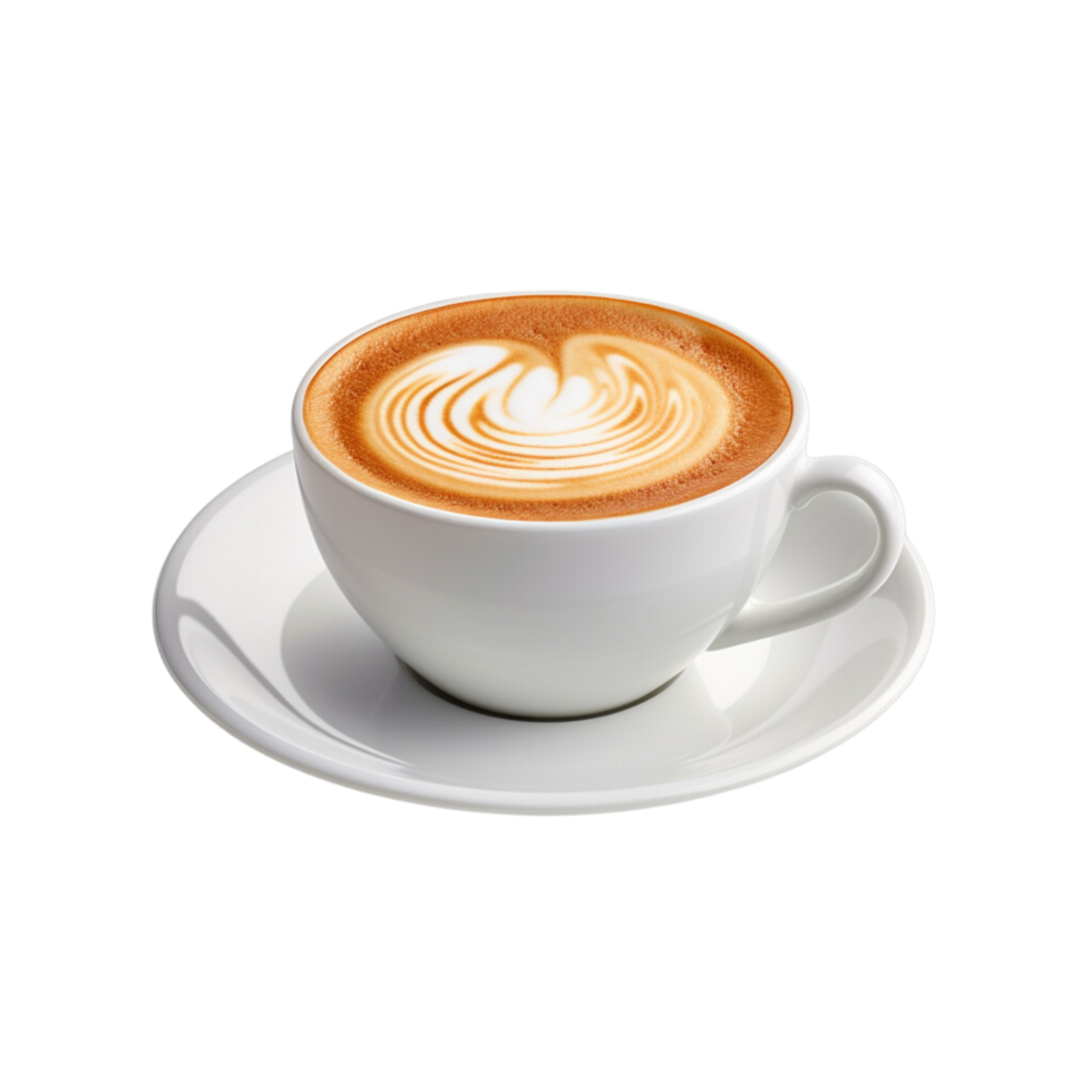 AI generated Cappuccino is Espresso with equal parts steamed milk and foam ,,with transparent background. png