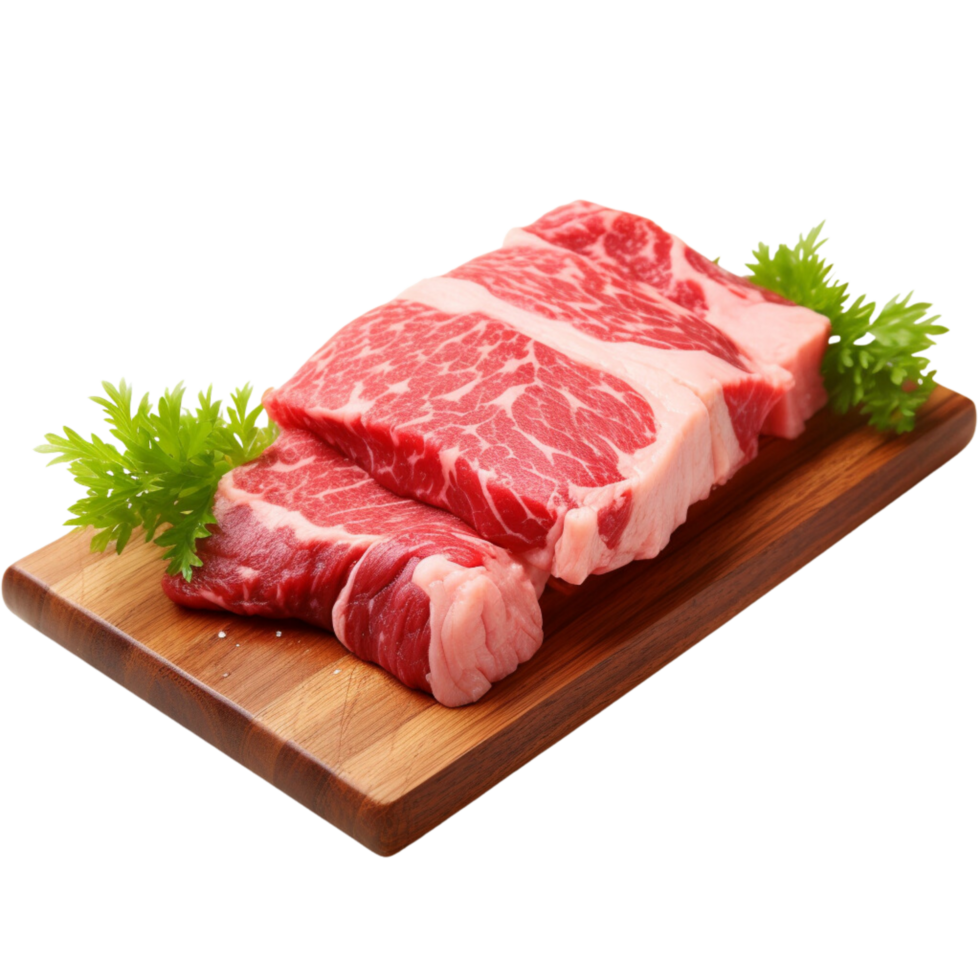 Japanese Wagyu beef on a transparent background. png