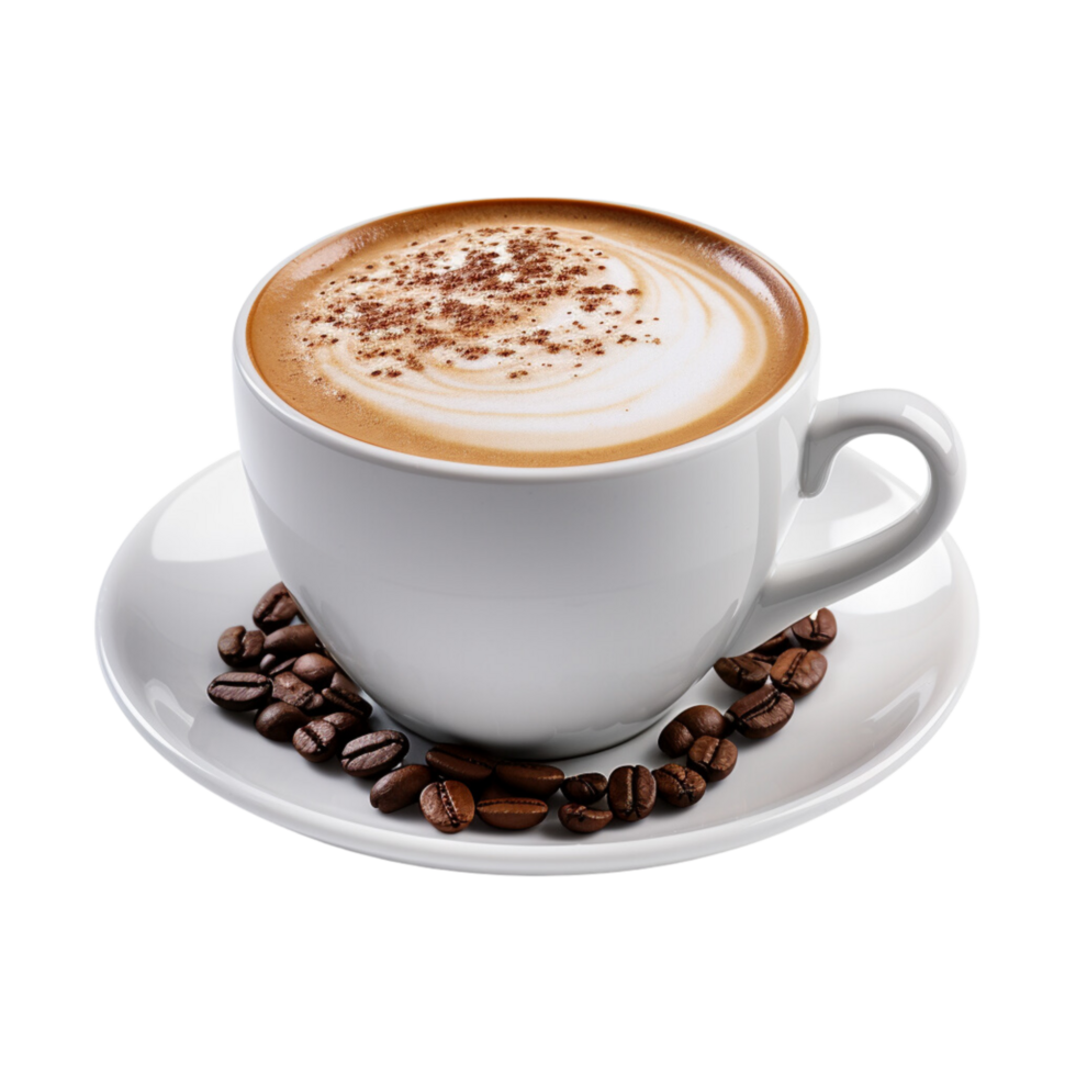 AI generated Cups of hot Macchiato coffee ,with transparent background. png