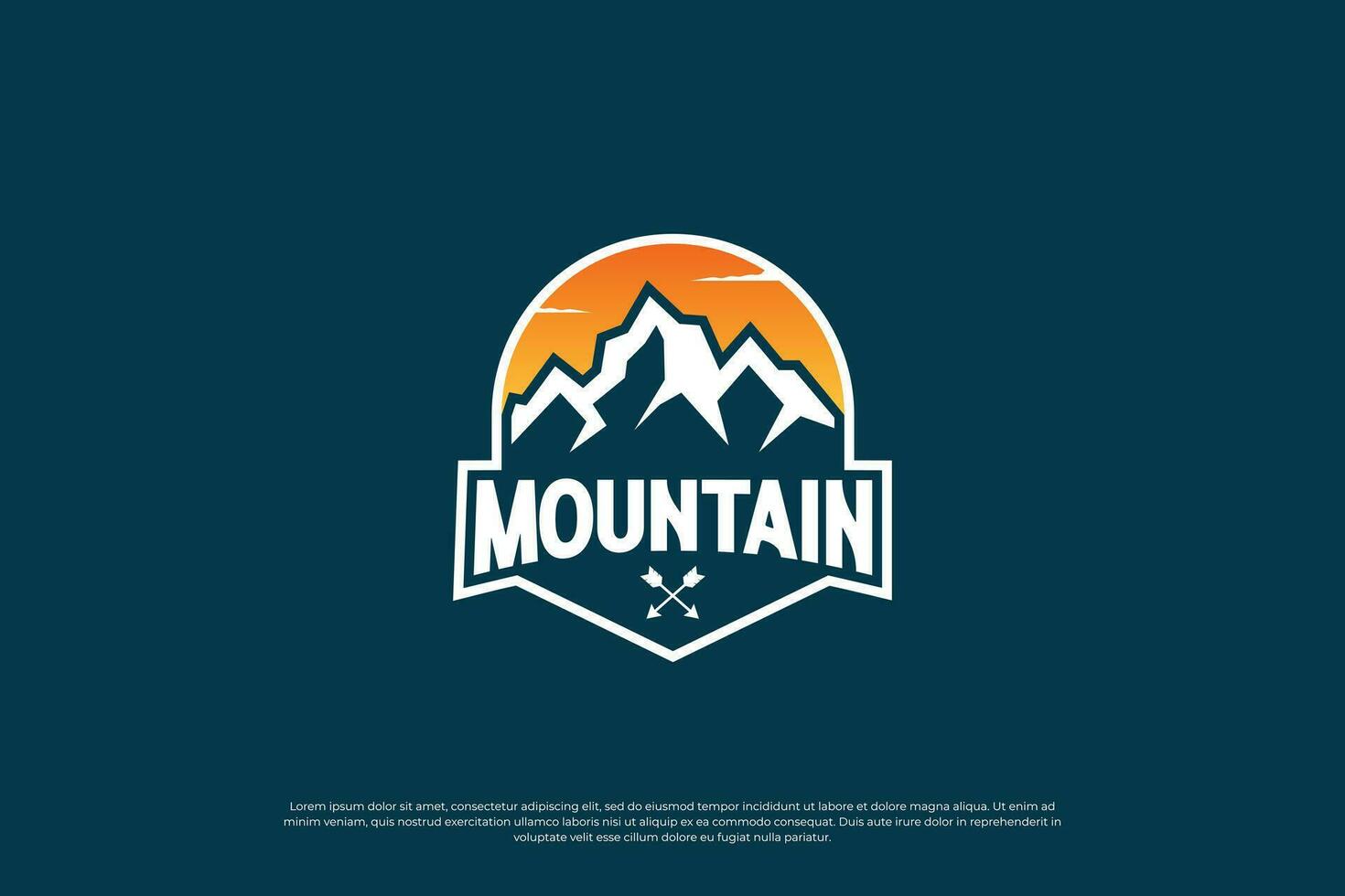 Mountain exploration badge logo design. Mountain travel emblem. Mountain expedition design. vector