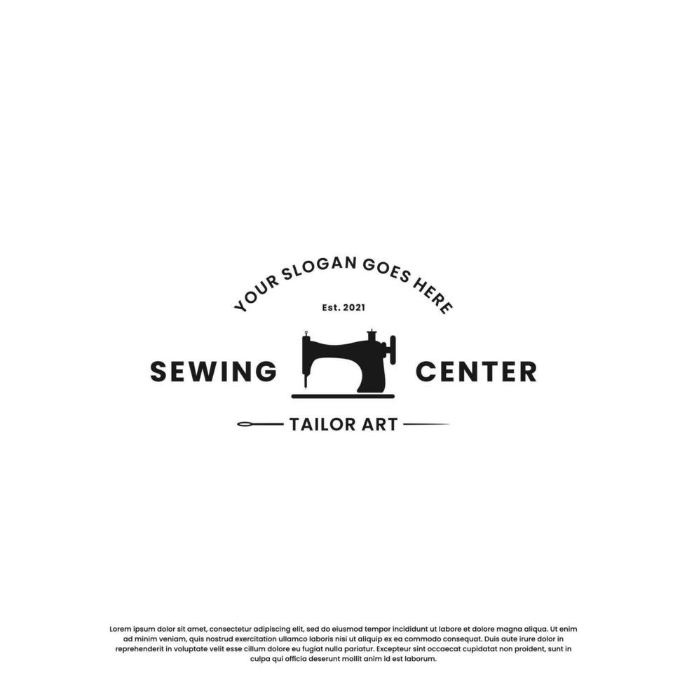 sewing center logo design vintage. tailor logo design labels vector