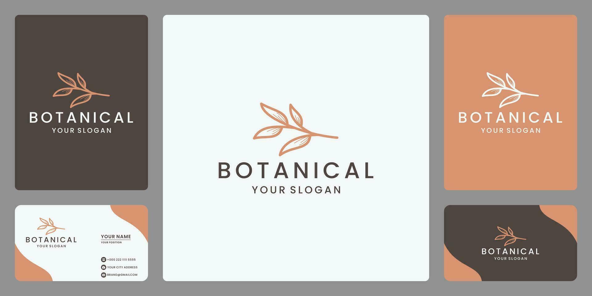 minimalista belleza botánico logo diseño vector con línea Arte estilo