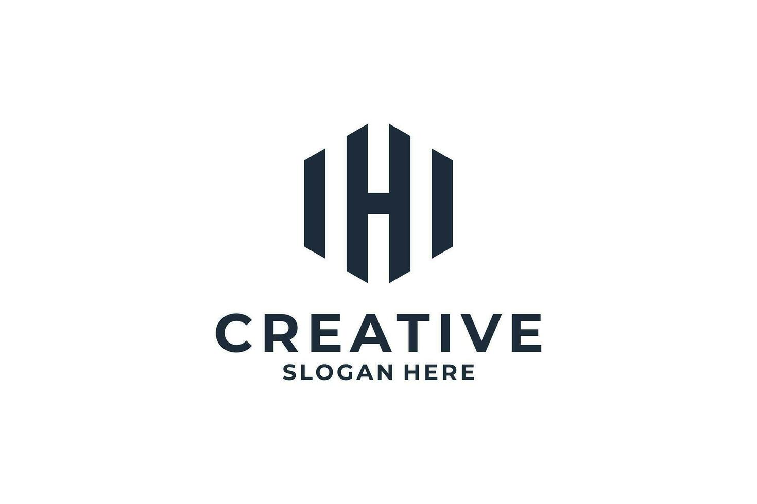 Abstract letter H logo design with creative Hexagon shape. vector