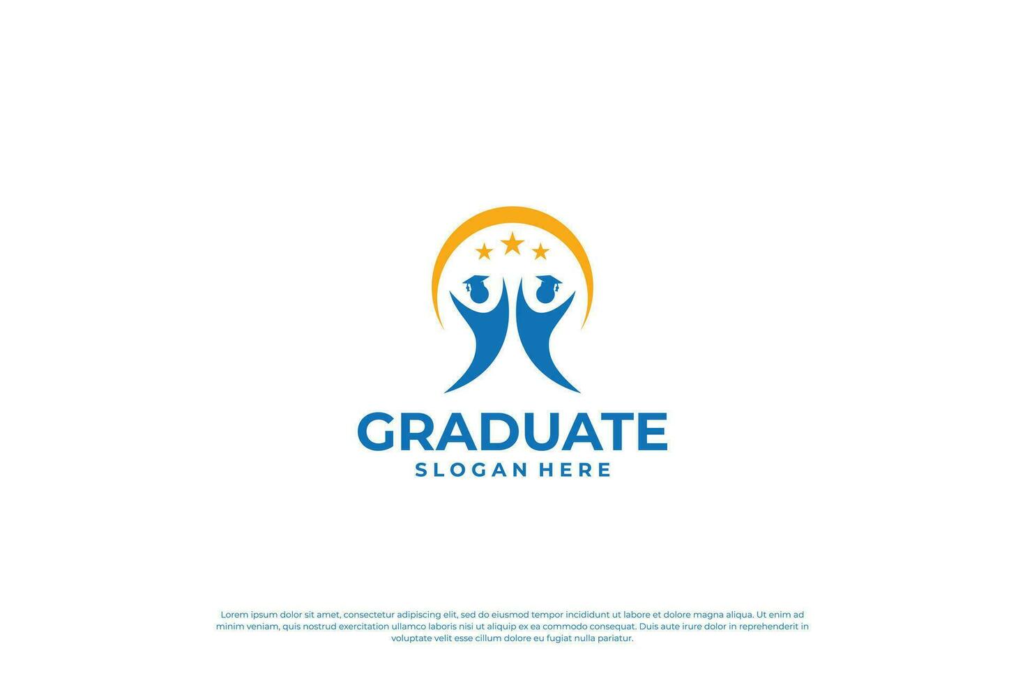 Creative student graduation logo design template. Education logo with abstract human logo concept. vector