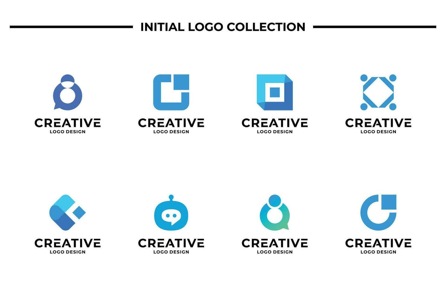 Set of collection letter O logo design templates. Abstract initial letters O symbol logo vector. vector