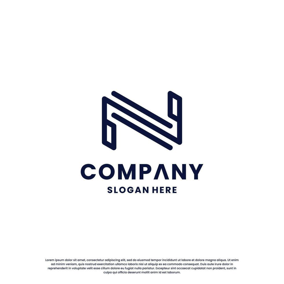 initial letter N logo design monogram for your business vector