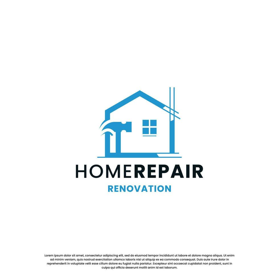 house renovation logo design. home repair logo template. build house logo modern creative. vector