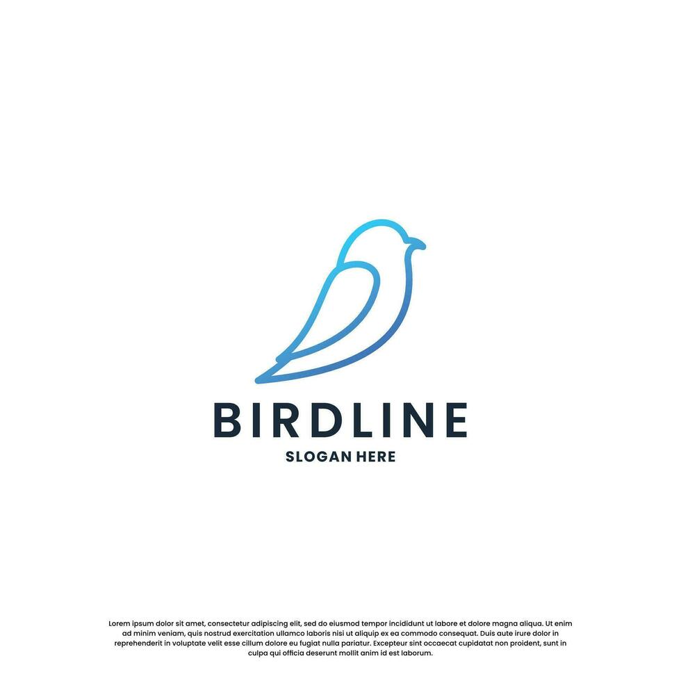 modern bird line logo design. minimalist bird logo template. vector