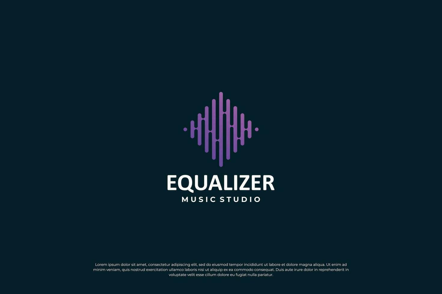 Simple music sound logo. Vector equalizer logotype icon.