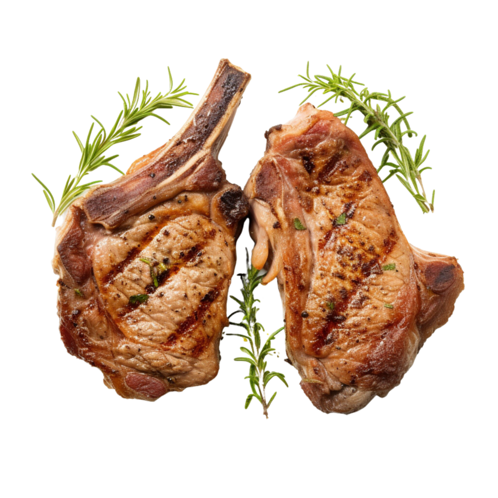 Lamb chops on a transparent background. png