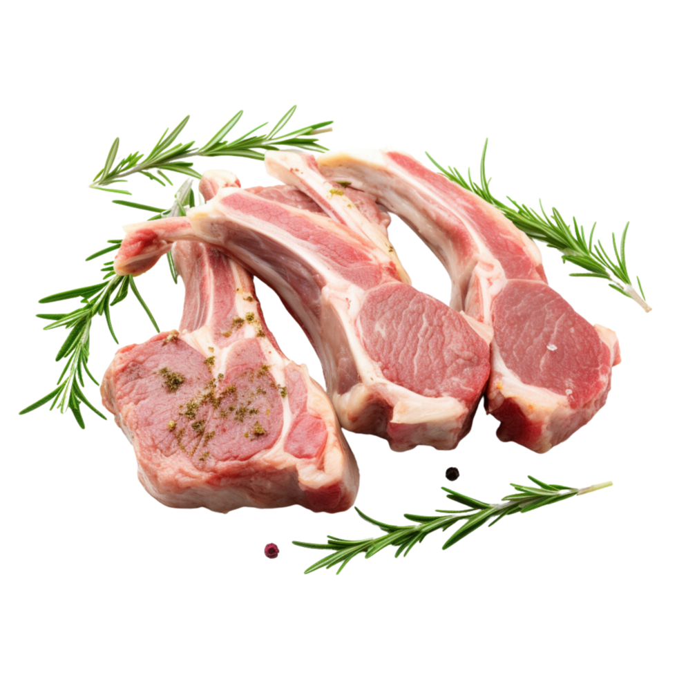 Lamb chops on a transparent background. png