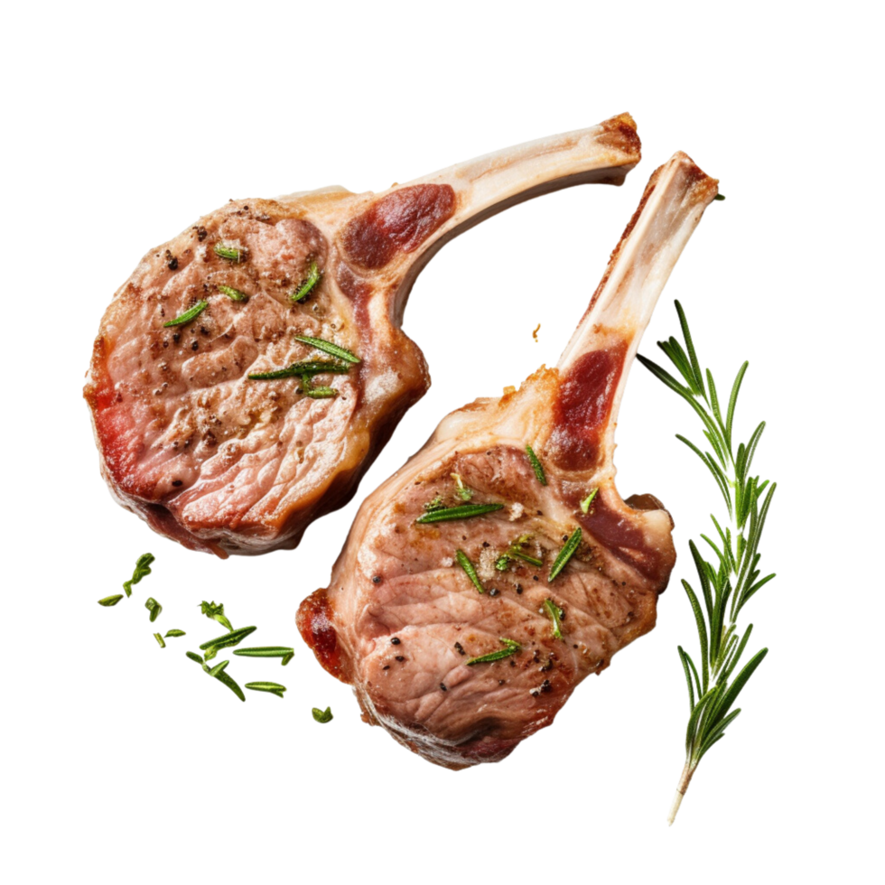 Lamb chops on a transparent background. png