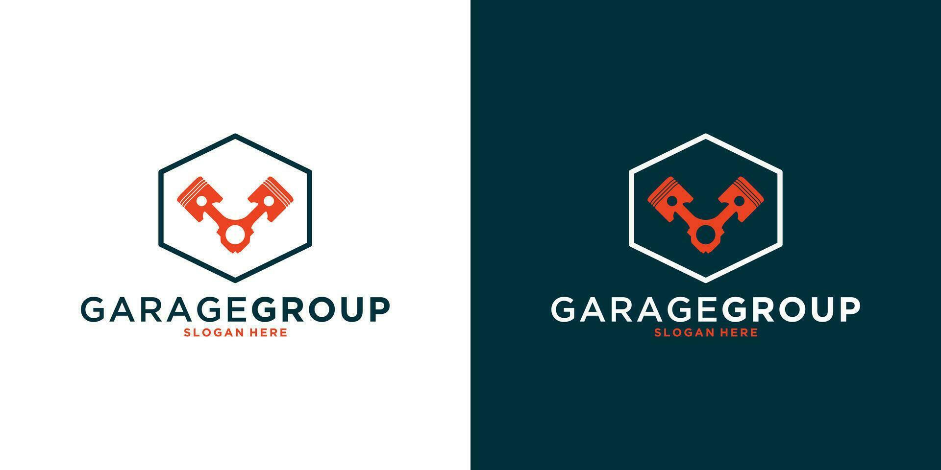 mechanic group, workshop group, logo design with hexagon for your business ora community vector