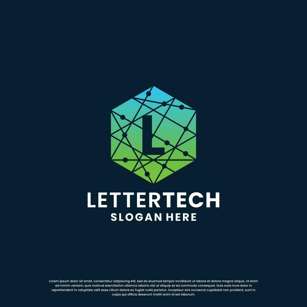 letter L logo design for technology, science and lab business company identity vector