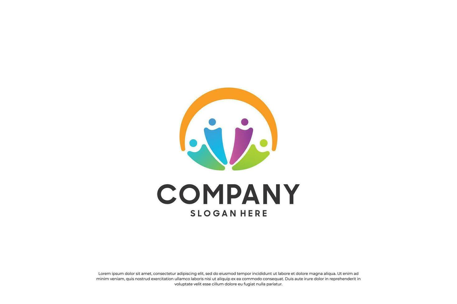 human community logo design template. vector