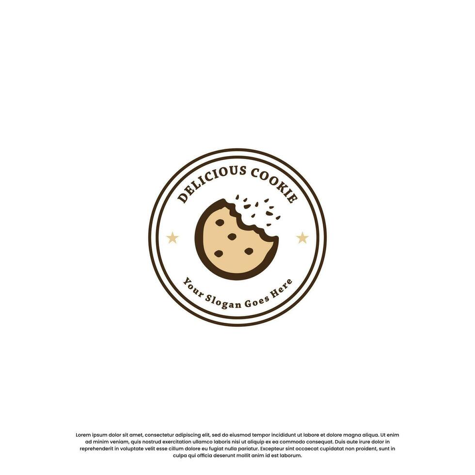 galleta producto etiqueta logo diseño. galleta Clásico emblema logo. vector