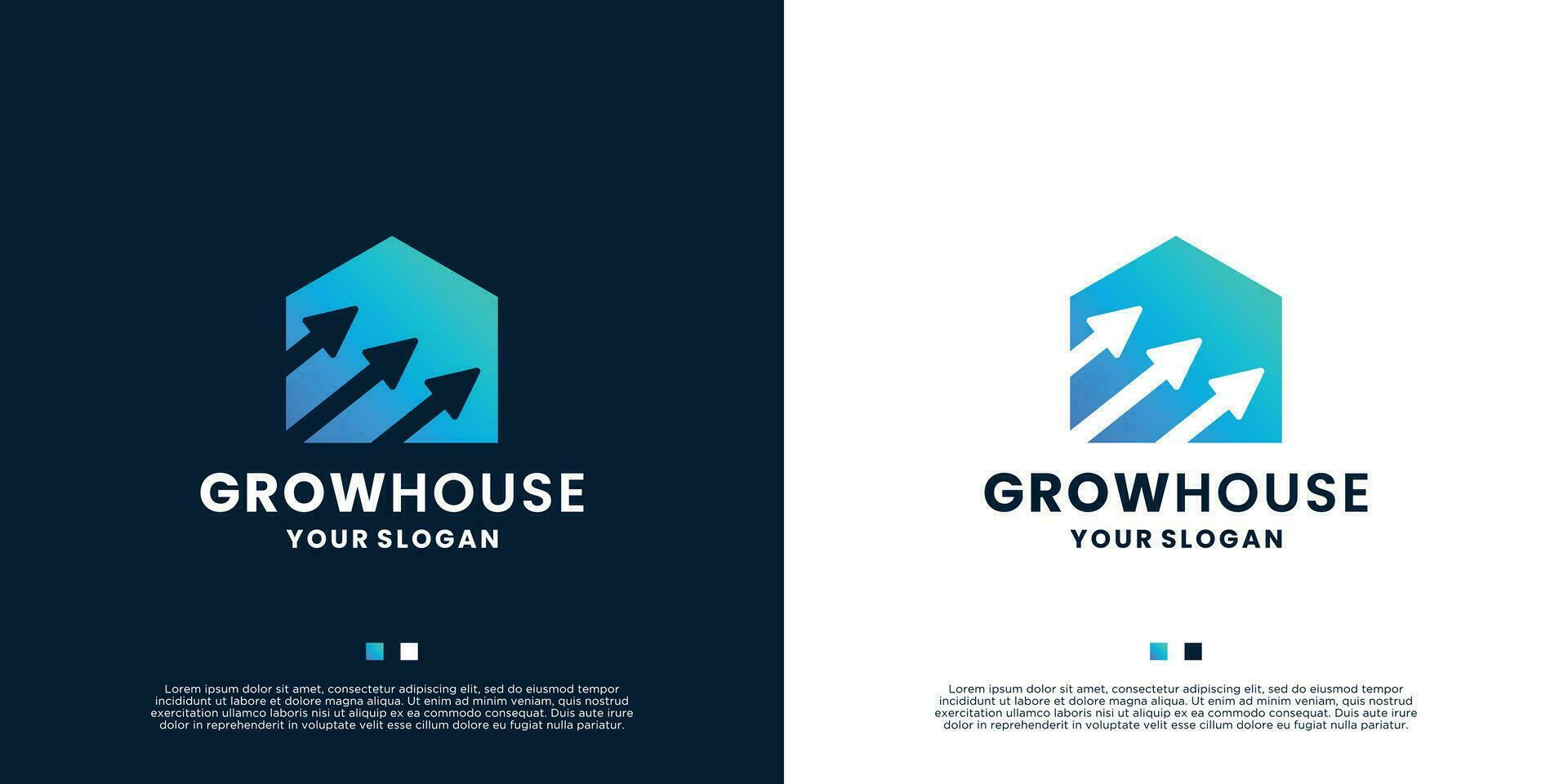 growth house business logo design with gradient color vector