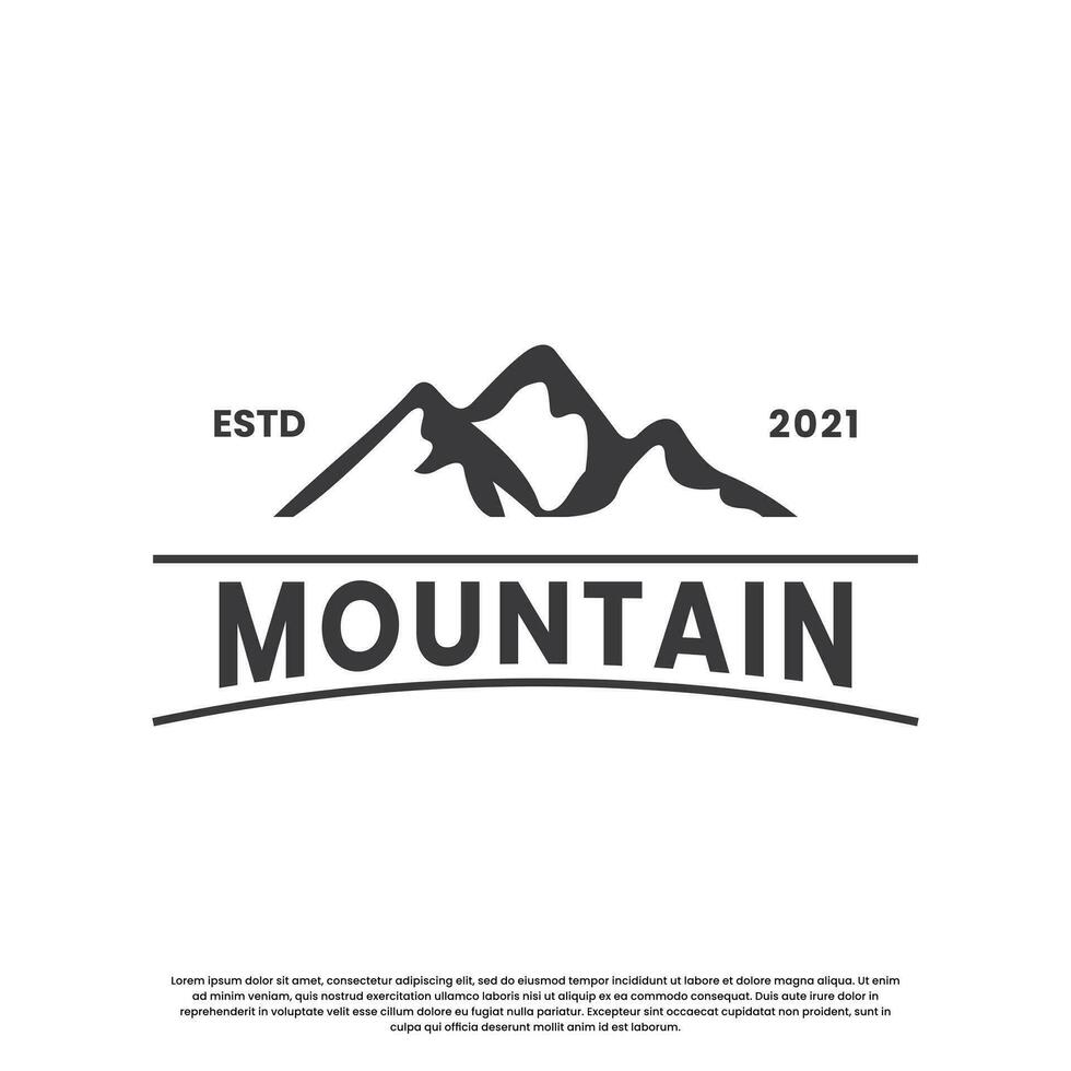 retro mountain logo design template. hill explore adventure logo vintage. vector