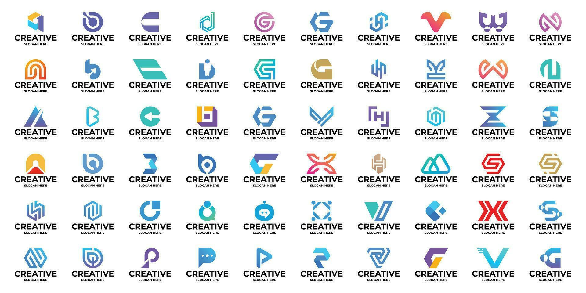 Set of abstract symbol letter A to Z logo design collection. vector