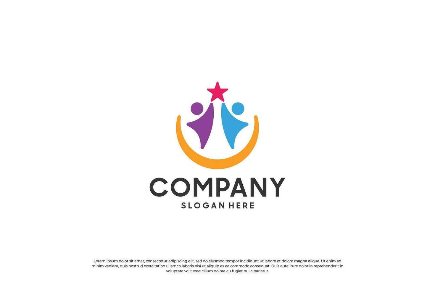 Success human community, abstract people unity logo design. vector