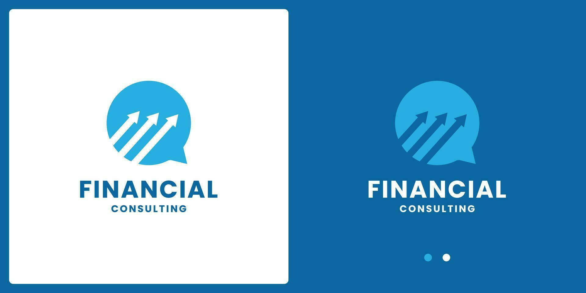 finance chat consultant logo design. growth arrow with bubble chat combine vector