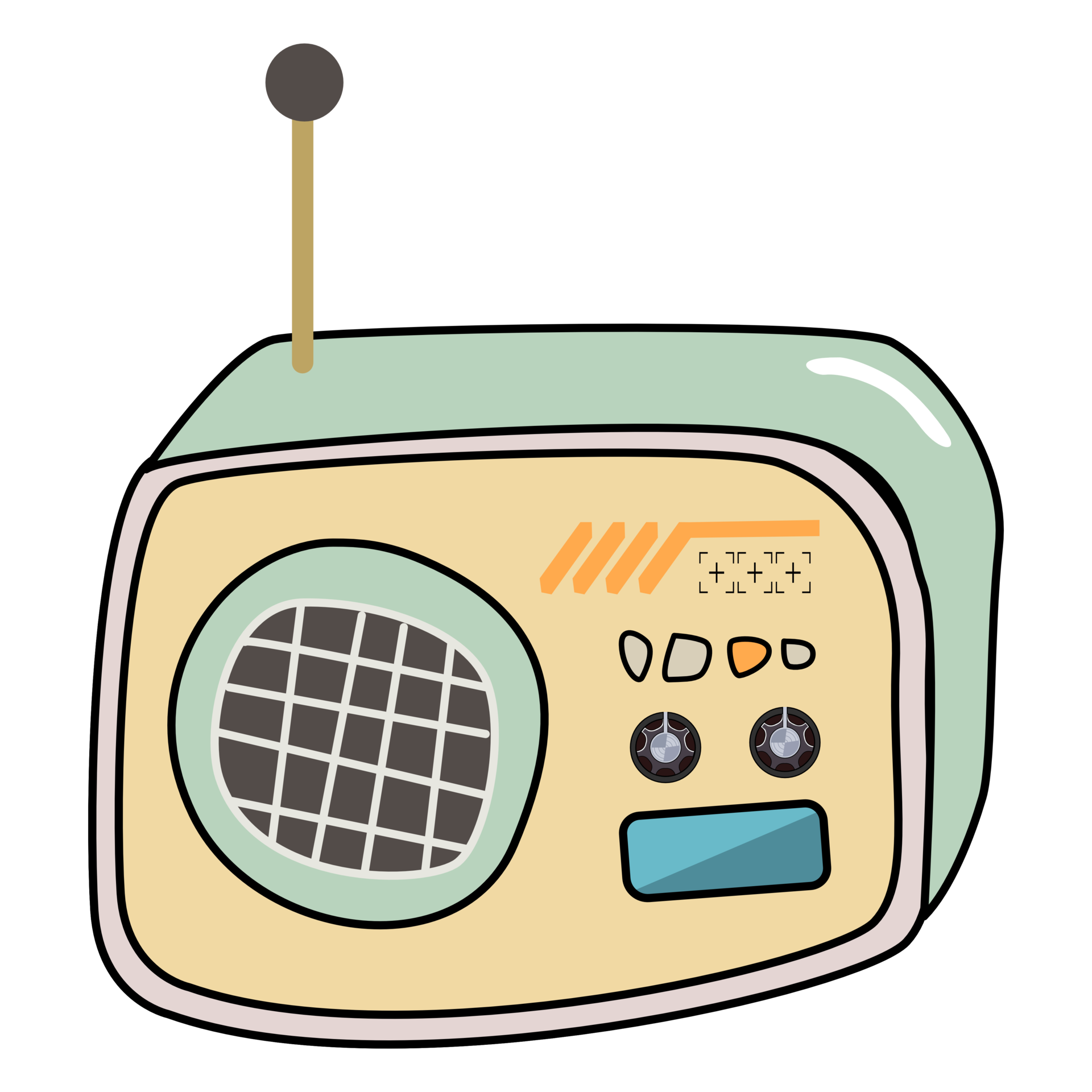 hand drawn pastel boombox radio cartoon. radio illustration. 36162329 PNG