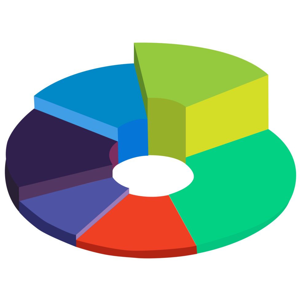 taart grafiek. kleurrijk diagram stappen. cirkel pictogrammen voor infografisch, ui, web ontwerp, bedrijf presentatie. png