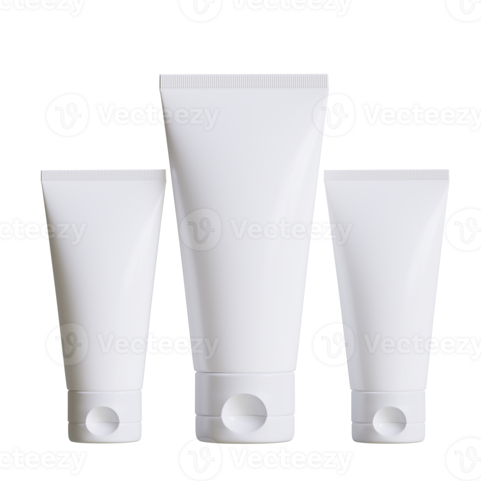 Cosmetic bottle cream or container with pump dispenser. Plastic cream tube. Cosmetic packaging mock up rendering png