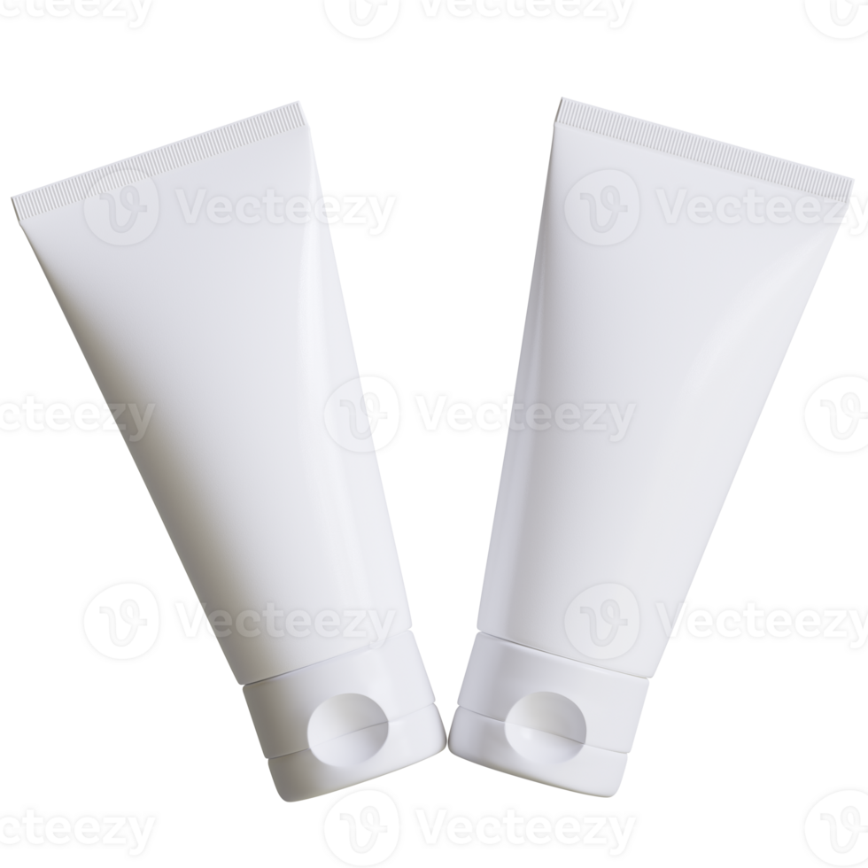 Cosmetic bottle cream or container with pump dispenser. Plastic cream tube. Cosmetic packaging mock up rendering png