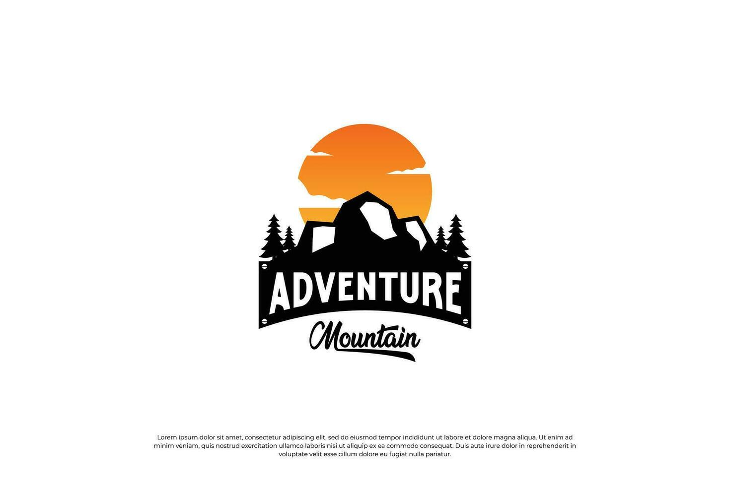 adventure logo. mountain exploration logo design template. climber badge design. vector