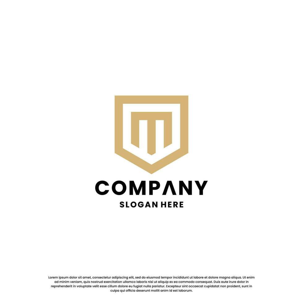 creativo letra metro combinar con proteger logo diseño monograma para tu negocio identidad vector