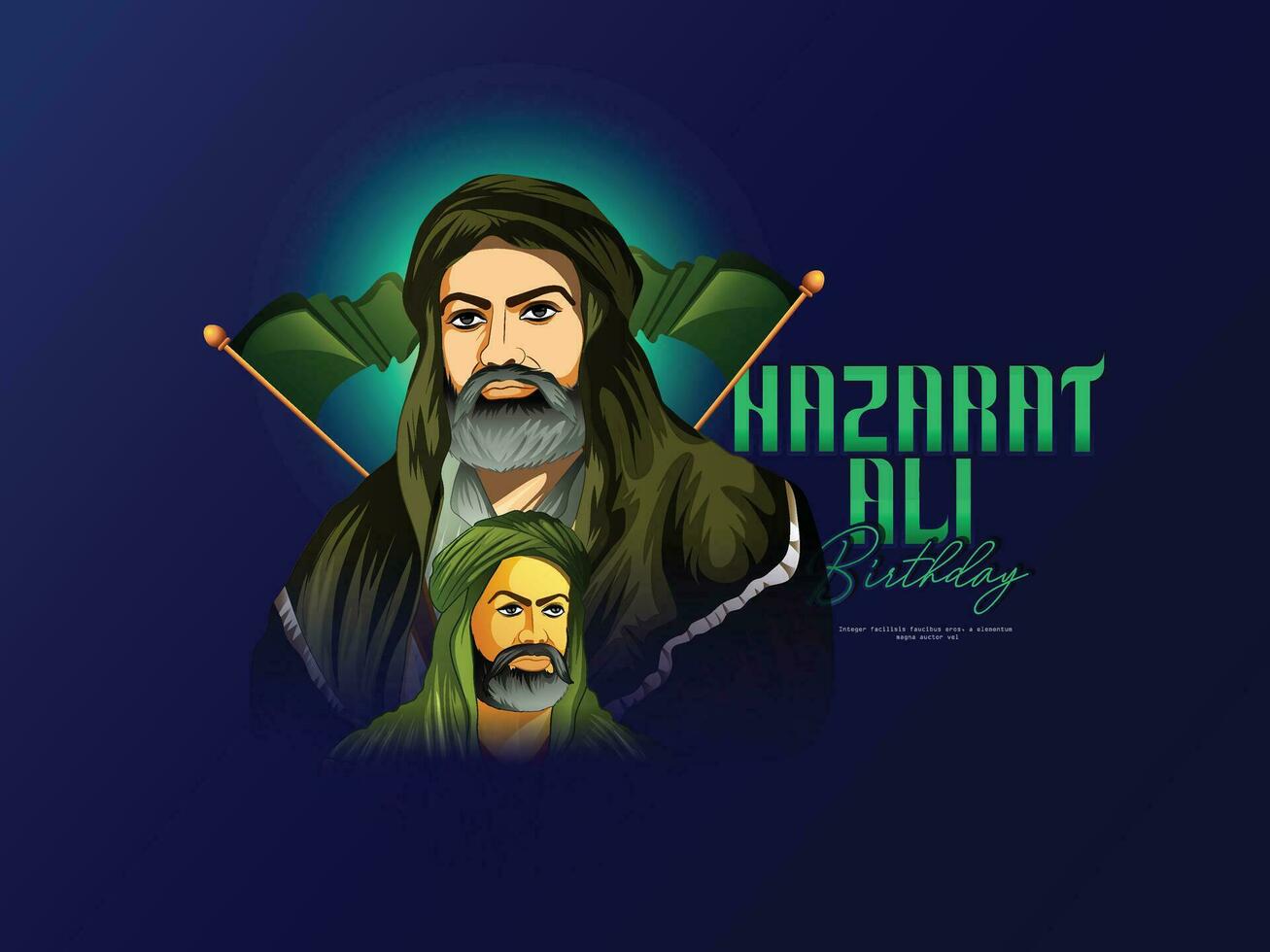 Arábica Hazrat Ali cumpleaños celebracion vector