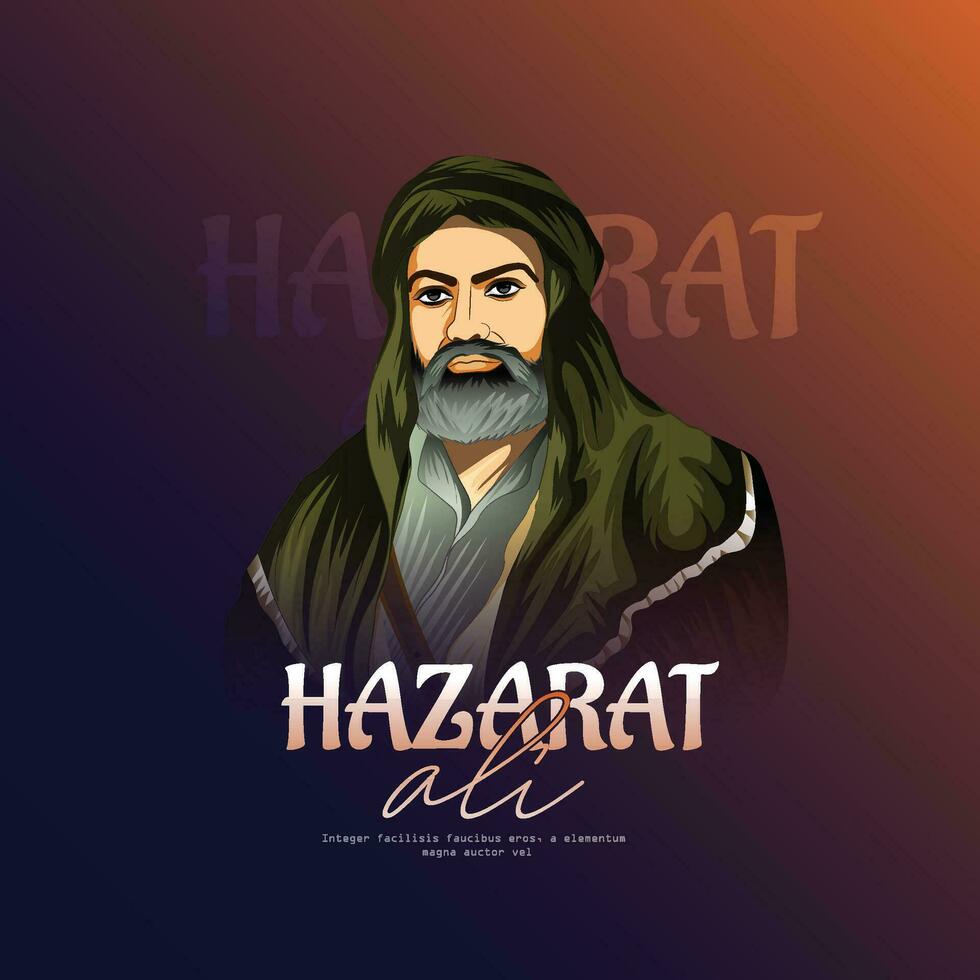 Arábica Hazrat Ali cumpleaños celebracion vector