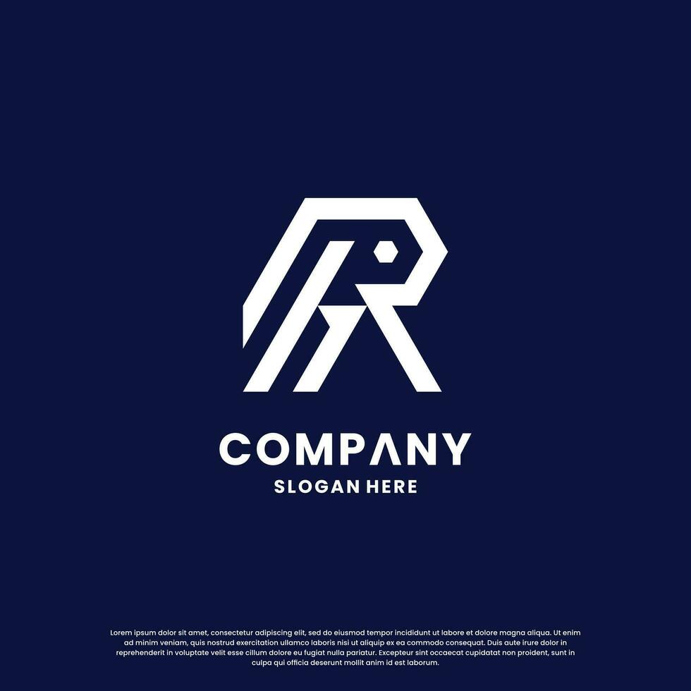 modern initial letter R logo design monogram. vector