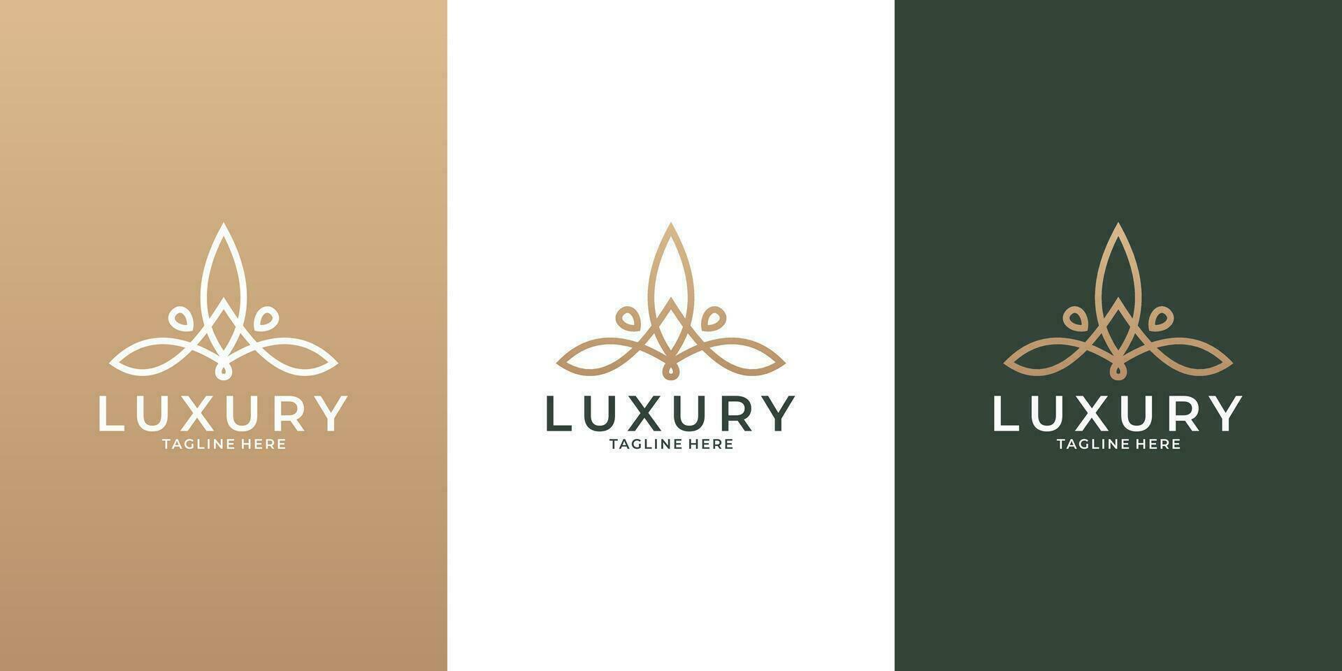 lujo loto logo diseño vector para tu negocio salón, spa, complejo, hotel, Moda etc