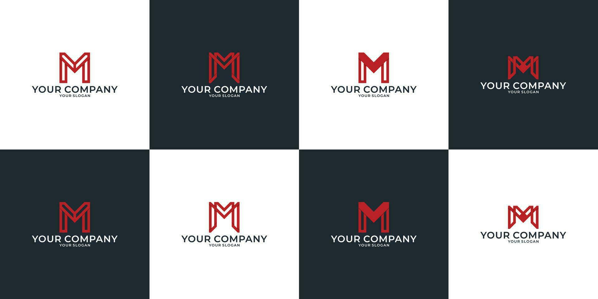 set of letter M creative idea logo design template for your company vector