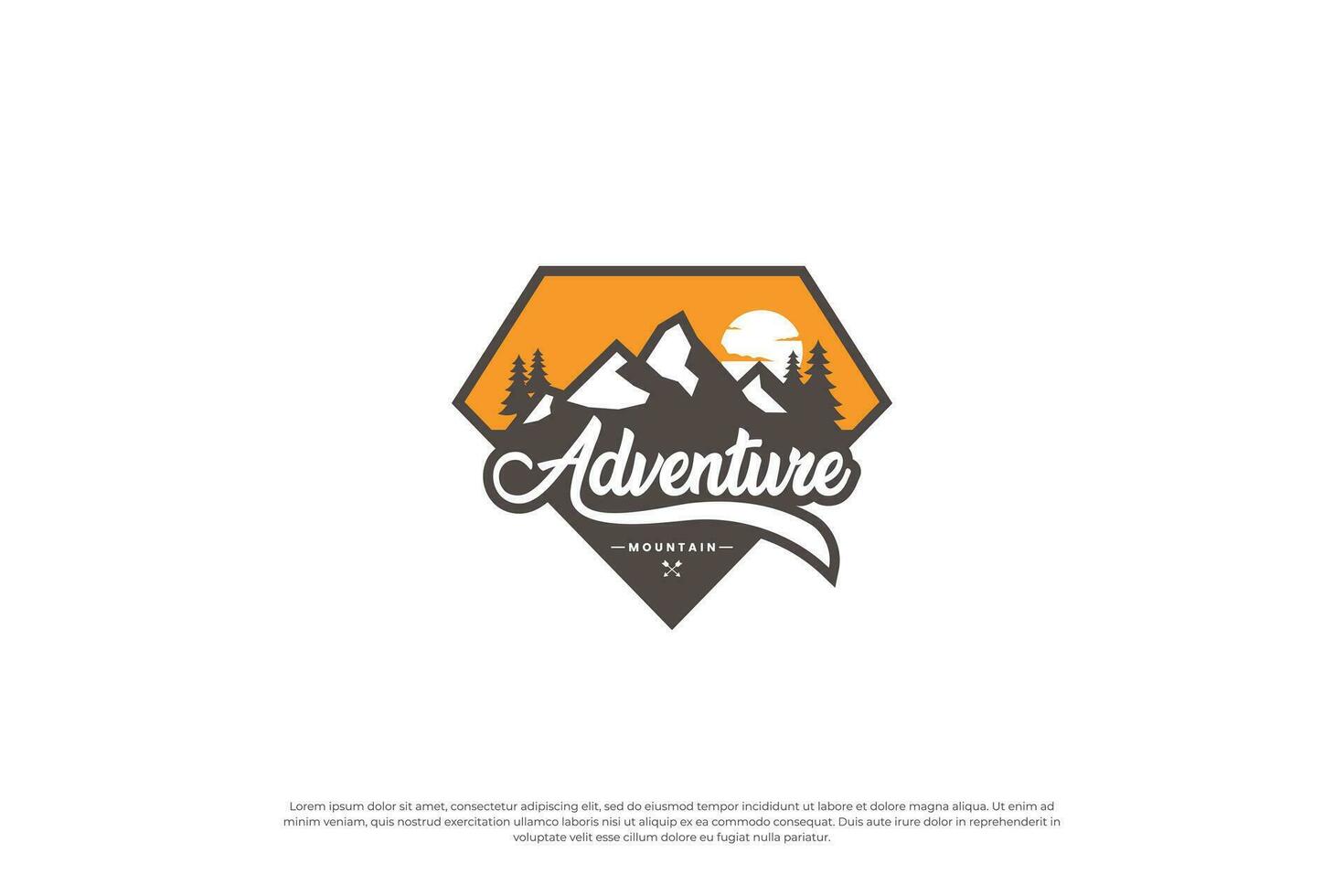 mountain adventure logo design. mountain exploration badge template. vector