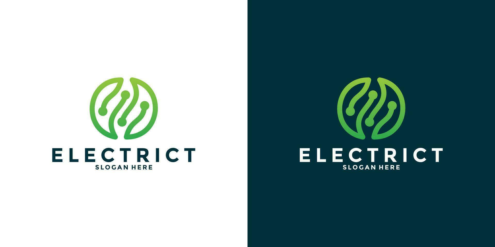 hoja tecnología eléctrico logo diseño tecnología para tu negocio vector