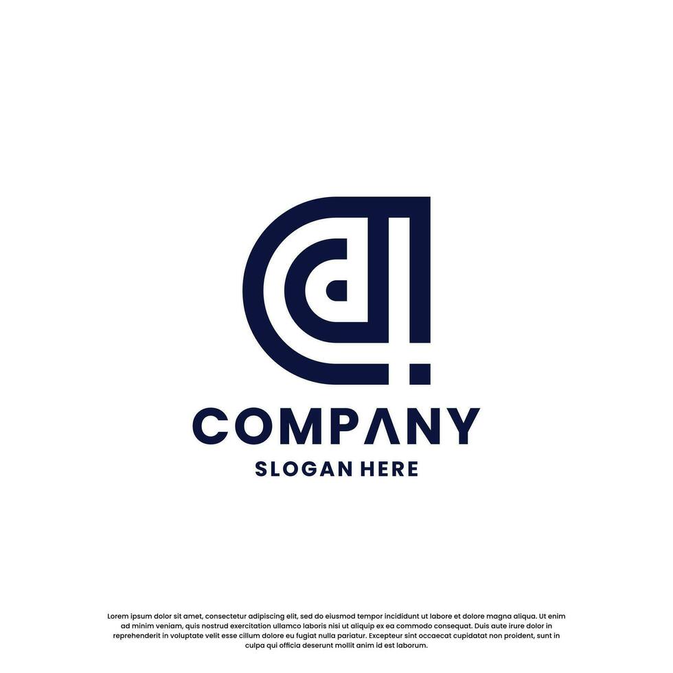 creative monogram letter D logo design for your business vector